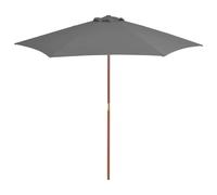 2.7M Garden Parasol with Wooden Pole Sun Shade Patio Outdoor Umbrella Canopy UK
