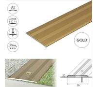 (2.7m, Gold) A08 35mm Anodised Aluminium Flat Door Threshold Profile