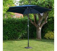 2.7m Havana Garden Patio Parasol with Crank Handle in Blue with 9kg Base Included