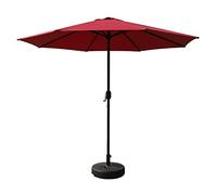 Φ2.7m Large Terrace Garden Anti Ultraviolet Outdoor Waterproof Sunscreen Patio Parasol, Rocker, 8 Root Umbrella Bone, Balcony, Swimming Pool, Beach, with Base