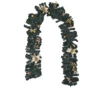 2.7m LED Xmas Fireplace Decor Pre Lit Christmas Garland Door Wreath