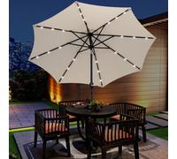 Parasol Umbrella With 24 LED Solar Powered Lights Garden Patio Balcony