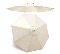 2.7m Round Patio Umbrella Cover 6/8 Ribs Replaceable 180g Polyester Fabric Waterproof Sunshade for Garden Outdoor Beach and Deck Use
