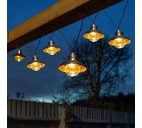 Lantern Solar Garden String Lights 10 Warm White LED - 4.7m by Smart Solar