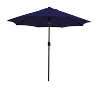 2.7m Wind Up Parasol - Tilt and Crank Mechanism - Polyester Canopy - Stylish Garden Umbrella in Green, Blue, Terracotta, Grey or Beige.