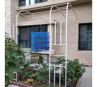 2.7m x 2.4m White Metal Trellis - Sturdy Outdoor Plant Support for Roses, Flowers, Vegetables & Garden Pathways - Heavy-Duty Garden Structure, Perfect for Climbing Plants
