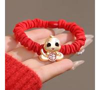 2/7Pcs Fashion Cute Snake Year Red Hair Rope Elastic Hairband For Women Girls Versatile Zodiac Snake Year Hair Accessories Gift