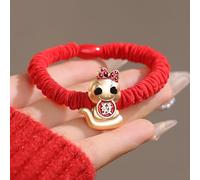 2/7Pcs Fashion Cute Snake Year Red Hair Rope Elastic Hairband For Women Girls Versatile Zodiac Snake Year Hair Accessories Gift