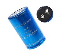 2.7V 500F Farad Capacitor Ultracapacitor 500 Capacitance Vehicle Rectifier Low ESR Super Capacitor High Frequency for Car (2.7V 500F-2 Feet)