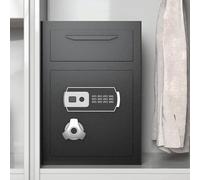 Sapital 2.6 CUB Depository Safe with Drop Slot, Drop Safe for Business, Electronic Anti-Theft Safe with Fireproof Bag, Drop Slot Safes with Front Load Drop Box for Cash, Mail in Home, Hotel, Office