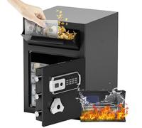 2.8 CUB Drop Safe for Business, Electronic Safe Box with Digital Combination and Anti-Fishing, Depository Safes with Fireproof Waterproof Document Bag, Security Safe for Slips Expense Office Home