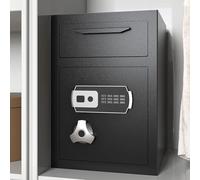 Sapital 2.6 CUB Depository Safe with Drop Slot, Drop Safe for Business, Electronic Anti-Theft Safe with Fireproof Bag, Drop Slot Safes with Front Load Drop Box for Cash, Mail in Home, Hotel, Office