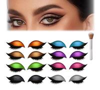 2/8 PCS Lazy Eye Shadow Eyelash Patch, Colorful Beauty Fashion Eyelid Line Sticker, Self-Adhesive Reusable Eyelashes & Eyeliner Stickers, Waterproof and Sweat-Proof, Free Cutting (8 Pcs-Mix)