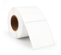 2.8" x 2.8" White Square Thermal Label Stickers, Self-Adhesive Large Square Direct Thermal Labels with Perforation Line Compatible with Most Thermal Printers (500 Sheets/Roll)