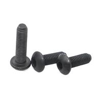 2-80PCS M1.6 M2 M2.5 M3 M4 M5 M6 M8 M10 M12 Grade 10.9 Carbon Steel Semi-Round Hex Hexagon Head Screws | Pan Head Bolts(10mm,M2 (60PCS))