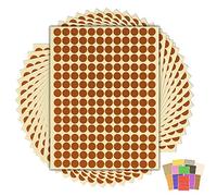 2,880 x Brown Sticky Dots - 10mm 1cm - Round Colour Coding Dot Stickers - 15 Sheets
