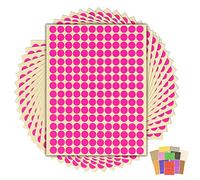 2,880 x HOT Pink Sticky Dots - 10mm 1cm - Round Colour Coding Dot Stickers - 15 Sheets