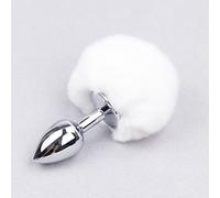 2.8cm Anal Plug, Rabbit Bunny Tail Anal Plug for Cosplay, Butt Plug Adult Sex Toys for Sexual Enjoyment (White)