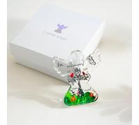 2.8in Glass Angel Hanging Ornament "In Memory of Life & Deeply Loved" Memorial Bereavement Decoration for Home, Car, Christmas Tree, window