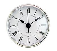 2.8Inch / 70mm Quartz Clock Fit-Up Insert Fixed with Rubber Can Be Directly Embedded in the Base Silver Trim Fit Up Insert