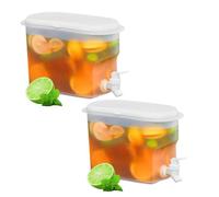 2.8L Beverage Dispenser with Tap Drinks Dispenser, Refrigerator Drink Dispenser with Lid & Faucet Water Container for Fridge Juice Beverage Dispenser Jug for Lemonade, Cold Juice(2pcs)