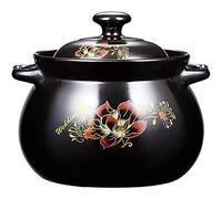 2.8L Clay Pots for Cooking - Non-Stick Ceramic Casserole 2.8L Earthenware Clay Pot Stockpot with Lid for Stew Soup Steam Scratch Resistant