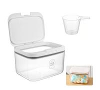 2.8L Laundry Detergent Storage Box with Lid & Measuring Cup, Large Capacity Washing Powder Dispenser, Dishwasher Pods Sealed Holder, Automatic Pop-Up Container for Food, Bath Bombs, Scent Booster