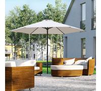 2.8m Patio Umbrella Parasol Outdoor Sunshade Canopy with 6 Ribs Manual Push Outsunny Cream One Size