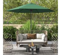 Outsunny 2.8m Garden Parasol Umbrella, Round Outdoor Market Table Umbrella Sun Shade Canopy, Dark Grey - Green - 280cm x 280cm x 240cm