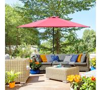 2.8m Patio Umbrella Parasol Outdoor Sunshade Canopy with 6 Ribs Manual Push Outsunny Red One Size