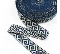 2-8Meters 25mm Cotton Jacquard Webbing Strap for Bag Ethnic Ribbon Tapes Garment Shoes Bias Binding Band DIY Sewing Accessories for DIY Sewing Crafting(DarkBlue,25mm-8Meters)