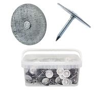2.8mm x 25mm Roofing Nails with Washers Felt Clout Nails in Plastic Box 3Kg (650 pcs)