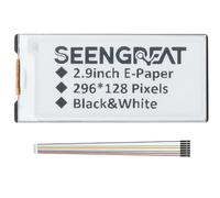 2.9 inch E-ink Display Module HAT, 296 x 128 Resolution, SPI Interface, Fits Raspberry Pi/Arduino/STM32, Low Power Consumption, Open-Source Demo Codes Included, Supports Partial Refresh