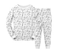 2-9 Years Colouring Pajamas for Children Diy Hand Painted Boys Girls Easter Pajamas Set Easter Bunny Eggs Kids DIY Hand Painted Set Colouring Pajama Sets 2pcs Toddler Kids Girl Round Neck Pj Sleepwear