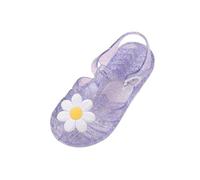 2-9 Years Girls Jelly Shoes UK Deals Clear Flat Water Shoe Flower Hollow Out Roman Sandals Children Summer Flat Clog Glitter Sneakers Non-slip Soft Sole Beach Footwear Slip On Garden Pool Sliders