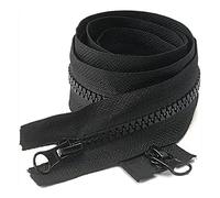 2 90cm Plastic Double Opening Zippers, Available in Different Measurements, Maya 5#, Sewing Zipper, 5 Mesh, Black Zipper, Sewing Zipper, (Black 2 Units, 90cm)