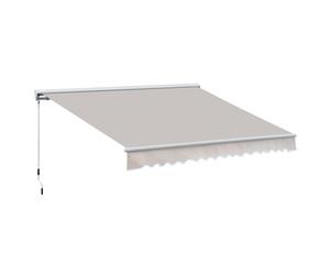 2.95Lx2.5M Retractable Manual/Electric Awning-Cream White/White