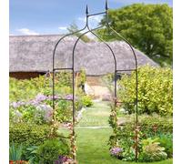Smart Garden Minster Gothic Metal Black Garden Arch Pergola Grey Plant Support
