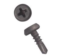 2.9mm x 13mm Black Self Drilling Pan Head Screws Steel Self Tapping Screws for Metal Sheets Roofing Windows (Pack of 50) X04D