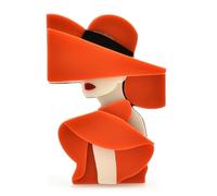 2 Acrylic Lady Brooches - Modern Hat Clip, Elegant Pins for Women (UK)
