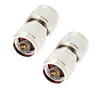 2 adaptadores de latón N macho a macho de 50 ohmios, conector recto para mayor transmisión de señal y conectividad para sistemas de radioaficionados