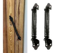 2 Adjustable GATE Spring 8" or 10" Garden Door Closer Automatic Shed Black Zinc Plated Galv (Black, 8 inch)
