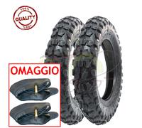 2 Air Chambers + Cross Tires 100/90-10 Piaggio Ape 50 Treaded Tires