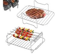2 Air Fryer Rack Compatible with Ninja AF300UK AF400UK, 304 Stainless Steel