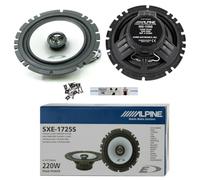 2 ALPINE SXE-1725S Speakers 2-Way Coaxial 16.5 cm 165 mm 6.5" 40 watt rms 220 watt max for standard car door housings, per pair + 5 free mounting stickers and screws