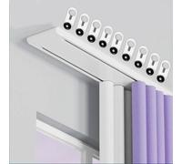 2 Aluminum Curtain Track Ceiling Curtain Rail with Accessories Set for Room Divider White 170cm/5.6ft Ideal for Bedroom & Living Room Decor