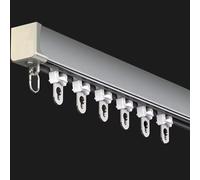 2. Aluminum Curtain Track System Seamless Sliding Room Divider for RV and Hospital Ceiling Kit with Mounting Hardware Silver Finish