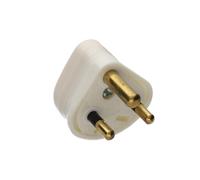 2 Amp 3 Pin MINI Round Pin Industrial Unfused Small Mains Plug White