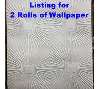 2 Anaglypta High Quality White Blown Vinyl Textured Paintable Wallpaper Modern