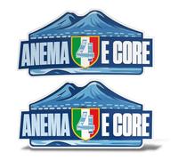 2 Anema and Core Vesuvio Napoli 4th Scudetto Campioni d'Italia Stickers - Customizable PVC Sticker, Printed in Italy, Water Resistant - Various Sizes and Finishes (35 cm)